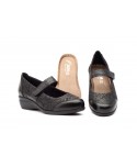 Zapatos Mujer Piel Negro Licra Ancho Especial 7813 59,95 €