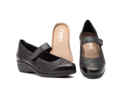 Zapatos Mujer Piel Negro Licra Ancho Especial 7813 59,95 €