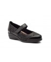 Zapatos Mujer Piel Negro Licra Ancho Especial 7813 59,95 €