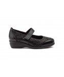Zapatos Mujer Piel Negro Licra Ancho Especial 7813 59,95 €