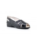 Women's Black Leather Shoes with Buckle, Removable Insole, Special Wide Fit 90344,95 €