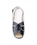 Women's Black Leather Shoes with Buckle, Removable Insole, Special Wide Fit 90344,95 €