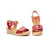 Sandalias Mujer Piel Rojo Multi Tiras Adhesiva AE-1651 44,95 €