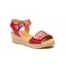 Sandalias Mujer Piel Rojo Multi Tiras Adhesiva AE-1651 44,95 €
