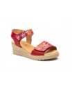 Sandalias Mujer Piel Rojo Multi Tiras Adhesiva AE-1651 44,95 €