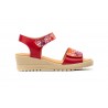 Sandalias Mujer Piel Rojo Multi Tiras Adhesiva AE-1651 44,95 €
