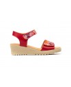 Sandalias Mujer Piel Rojo Multi Tiras Adhesiva AE-1651 44,95 €