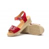 Sandalias Mujer Piel Rojo Multi Tiras Adhesiva AE-1651 44,95 €