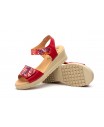 Sandalias Mujer Piel Rojo Multi Tiras Adhesiva AE-1651 44,95 €