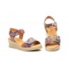 Women's Leather Sandals Red Multi Adhesive Strap AE-165144,95 €