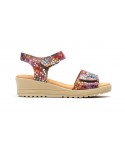 Women's Leather Sandals Red Multi Adhesive Strap AE-165144,95 €