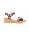 Women's Leather Sandals Red Multi Adhesive Strap AE-165144,95 €