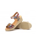 Women's Leather Sandals Red Multi Adhesive Strap AE-165144,95 €