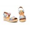 Women's Leather Sandals Red Multi Adhesive Strap AE-165144,95 €
