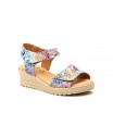 Women's Leather Sandals Red Multi Adhesive Strap AE-165144,95 €
