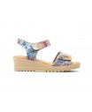 Women's Leather Sandals Red Multi Adhesive Strap AE-165144,95 €