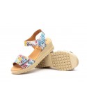 Women's Leather Sandals Red Multi Adhesive Strap AE-165144,95 €
