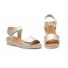 Women's Platinum Leather Sandals with Gel Wedge and Adhesive Straps AE-165244,95 €