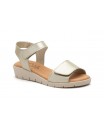 Women's Platinum Leather Sandals with Gel Wedge and Adhesive Straps AE-165244,95 €