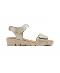 Women's Platinum Leather Sandals with Gel Wedge and Adhesive Straps AE-165244,95 €