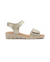 Women's Platinum Leather Sandals with Gel Wedge and Adhesive Straps AE-165244,95 €