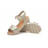 Women's Platinum Leather Sandals with Gel Wedge and Adhesive Straps AE-165244,95 €