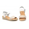 Sandalias Mujer Piel Blanco Yute Hebilla Gel Cuña AE-184 44,95 €