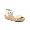 Sandalias Mujer Piel Blanco Yute Hebilla Gel Cuña AE-184 44,95 €