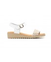 Sandalias Mujer Piel Blanco Yute Hebilla Gel Cuña AE-184 44,95 €