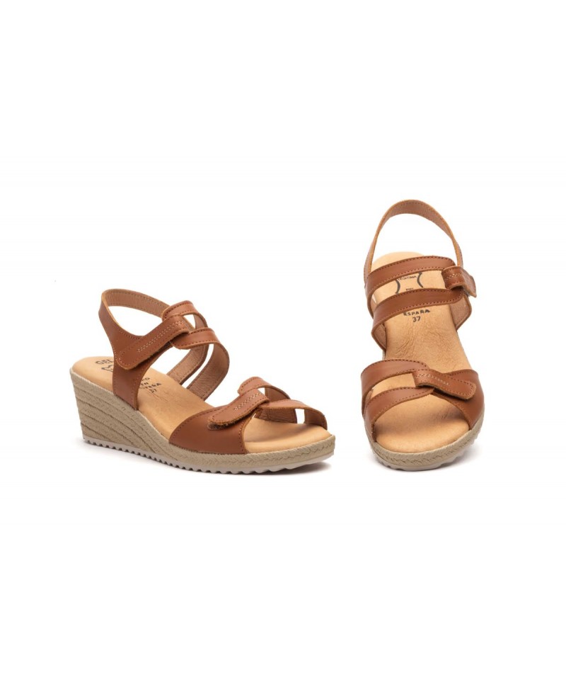 Women's Leather Sandals with Jute Wedge AE-345444,95 €