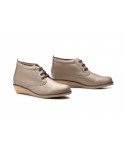 Botín Mujer Piel Taupe Cordones AE-398 44,95 €