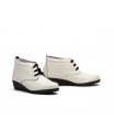 Botín Mujer Piel Marfil Cordones AE-398 44,95 €