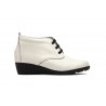 Botín Mujer Piel Marfil Cordones AE-398 44,95 €