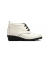 Botín Mujer Piel Marfil Cordones AE-398 44,95 €