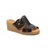 Sandalias Vaquetillas Mujer Piel Marrón Picado Cuña AE-462 44,95 €