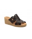 Sandalias Vaquetillas Mujer Piel Marrón Picado Cuña AE-462 44,95 €