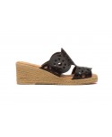 Sandalias Vaquetillas Mujer Piel Marrón Picado Cuña AE-462 44,95 €