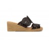 Sandalias Vaquetillas Mujer Piel Marrón Picado Cuña AE-462 44,95 €
