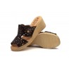 Sandalias Vaquetillas Mujer Piel Marrón Picado Cuña AE-462 44,95 €