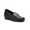 Women's Black Leather Shoes with Buckle and Wedge Heel AE-53244,95 €