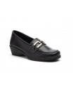 Women's Black Leather Shoes with Buckle and Wedge Heel AE-53244,95 €