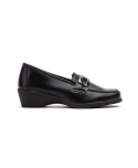 Women's Black Leather Shoes with Buckle and Wedge Heel AE-53244,95 €