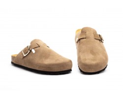 Taupe Leather Clog with Buckle BC-737944,95 €