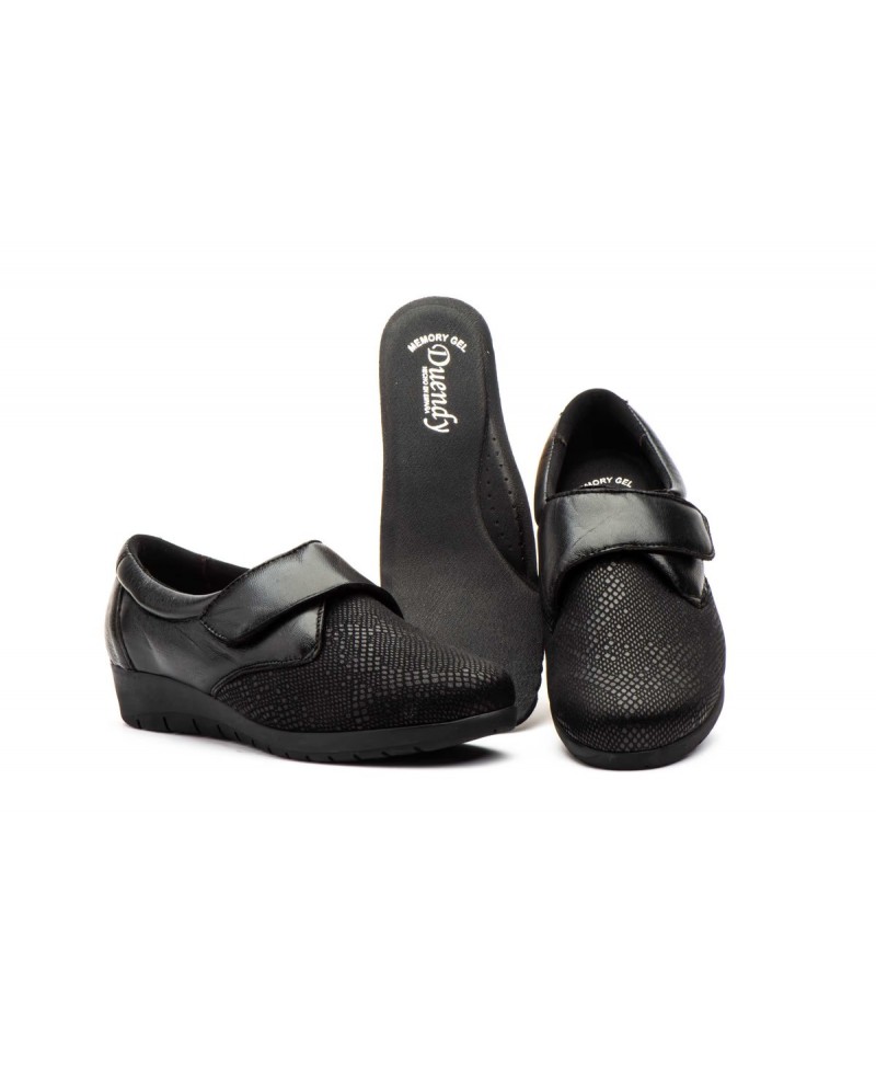 Women's Shoes Black Leather Lycra Velcro DU-69649,95 €