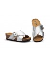Women's Clogs Silver Leather Buckle ENC-60449,95 €