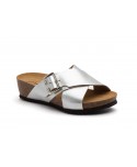 Women's Clogs Silver Leather Buckle ENC-60449,95 €
