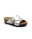 Women's Clogs Silver Leather Buckle ENC-60449,95 €