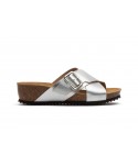 Women's Clogs Silver Leather Buckle ENC-60449,95 €