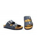 Women's Bio Sandal Taupe Leather Double Buckle MX-820044,95 €