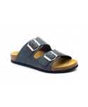 Women's Bio Sandal Taupe Leather Double Buckle MX-820044,95 €